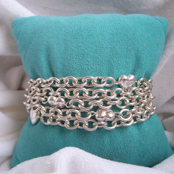 Tiffany & Co. Sterling Silver Multi Chain/Heart Bracelet - Picture 2 of 6